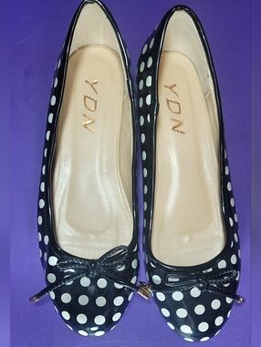 YDN Black & White Polka Dot Ballet Flats